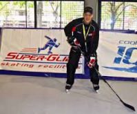 Synthetic ice rink for hockey practicing and hockey training