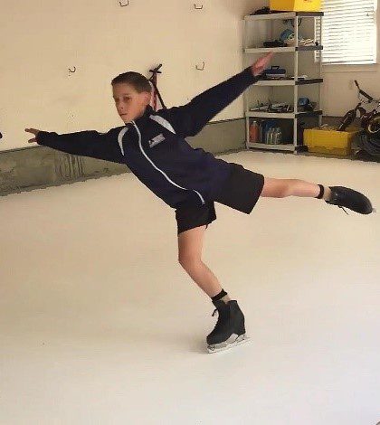 Figure Skating Practice At Home On Synthetic Ice