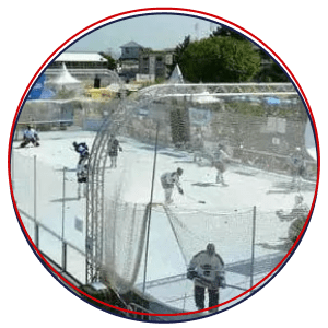 hockey game on super-glide synthetic ice rink