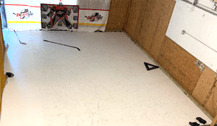 Home synthetic ice rink