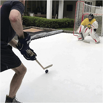 Driveway synthetic ice rink